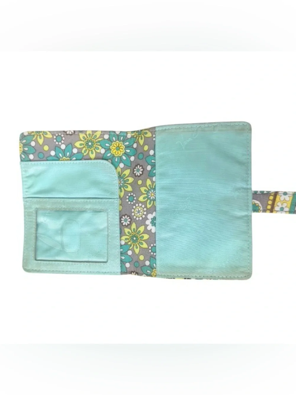 RETIRED ✈️ Vera Bradley Lemon Parfait travel passport wallet ID case - Picture 7 of 9
